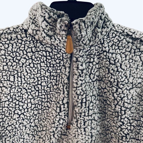 Simply Southern Women's S Small Sherpa Jacket 1/4 Zip Pullover Gray Pockets - Picture 4 of 11